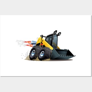 Cartoon Skid Steer Posters and Art